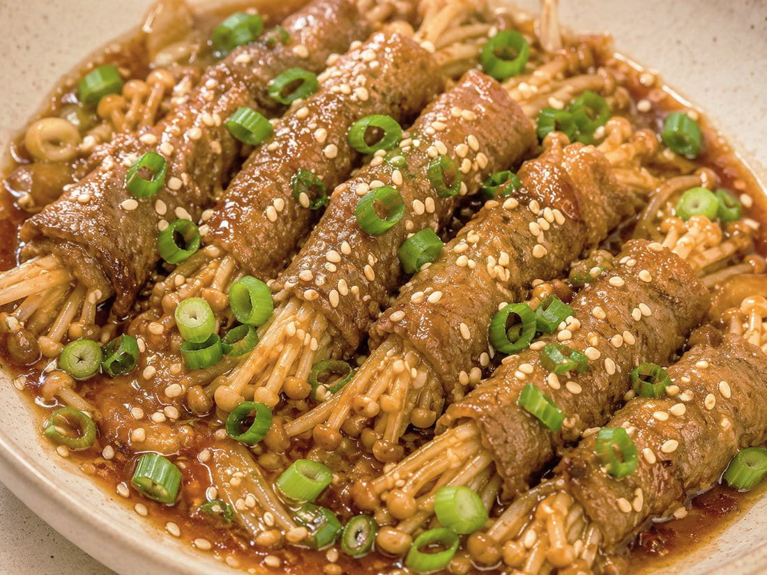 Teriyaki Enoki Beef Rolls Recipe 照燒金菇牛肉卷食譜