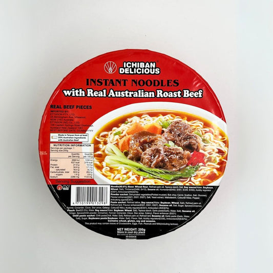 Ichiban Delicious Instant Noodles with Real Australian Roast Beef 澳洲烤牛肉杯麵 | Sim Sim Foods