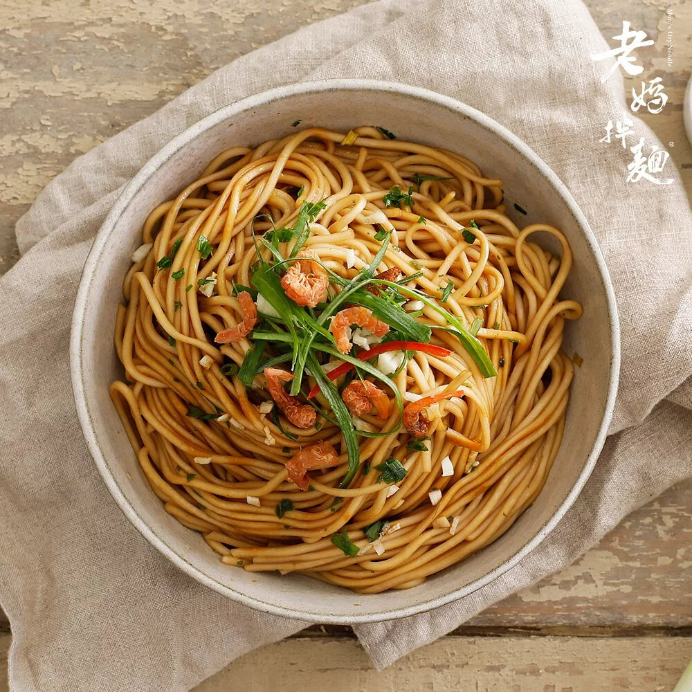 Laoma Noodles - Onion and Shrimp Noodles 老媽拌麵 蔥油開洋 | Sim Sim Foods